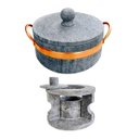 Ver imagem 1 de Fogareiro Réchaud P e Caçarola 800ml Alça Cobre Pedra Sabão