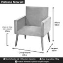 Ver imagem 5 de Poltrona Nina Sem Rodapé Para Sala Decorativa Suede:Marrom Café