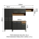 Ver imagem 4 de Armário de Cozinha Compacta Rustic/Preto Emilly Top Madesa