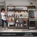 Ver imagem 6 de Armário de Cozinha Compacta Rustic/Preto Emilly Top Madesa
