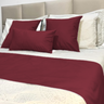 Kit 1 peseira + 3 capas de almofadas cama casal Veludo:Vinho - 1