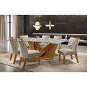 Ver imagem 1 de Conjunto Sala de Jantar Mesa Tampo em MDF/Vidro e 6 Cadeiras Apolo Chanfro Premium Yescasa