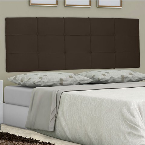 Cabeceira Painel Queen Lia Slim 160 Cm Suede Marrom - MV Estofados
