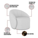 Ver imagem 4 de Sofá 3 Lugares Orgânico 160cm Morgan e 2 Poltronas Lua Linho Cinza