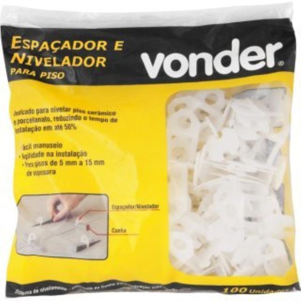 Espaçador nivela piso 1,0mm com 100 peças - Vonder - 2