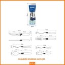 Ver imagem 5 de Caçarola Turim Alumínio Chumbo Antiaderente 2,8l + Faqueiro Ipanema Azul 24pc + Wok Loreto 3,3l