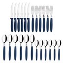 Ver mais imagens de Caçarola Turim Alumínio Chumbo Antiaderente 2,8l + Faqueiro Ipanema Azul 24pc + Wok Loreto 3,3l