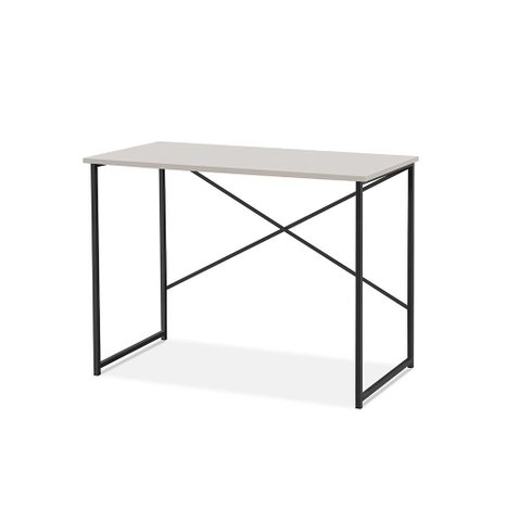 Escrivaninha Steel 76 Cm Estilo Industrial com Pés em Aço Preto/off White