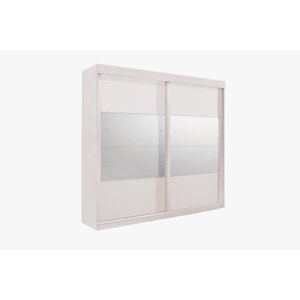 Guarda Roupa Casal Trancoso 2 Portas de Correr 6 Gavetas 4 Espelhos Centrais:neve
