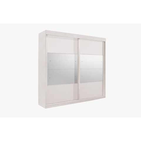 Guarda Roupa Casal Trancoso 2 Portas de Correr 6 Gavetas 4 Espelhos Centrais:neve