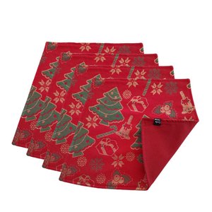 Jogo Americano Luxo Arvore de Natal Dupla face 4 UN