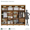 Ver imagem 6 de Guarda-Roupa Casal com Espelho 8 Portas 4 Gavetas com Pés França Espresso Móveis Off White/Cinamomo