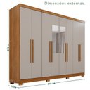 Ver imagem 4 de Guarda-Roupa Casal com Espelho 8 Portas 4 Gavetas com Pés França Espresso Móveis Off White/Cinamomo