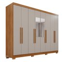 Ver imagem 3 de Guarda-Roupa Casal com Espelho 8 Portas 4 Gavetas com Pés França Espresso Móveis Off White/Cinamomo