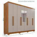 Ver imagem 4 de Guarda-Roupa Casal com Pés e Espelho 8 Portas 4 Gavetas França Espresso Móveis