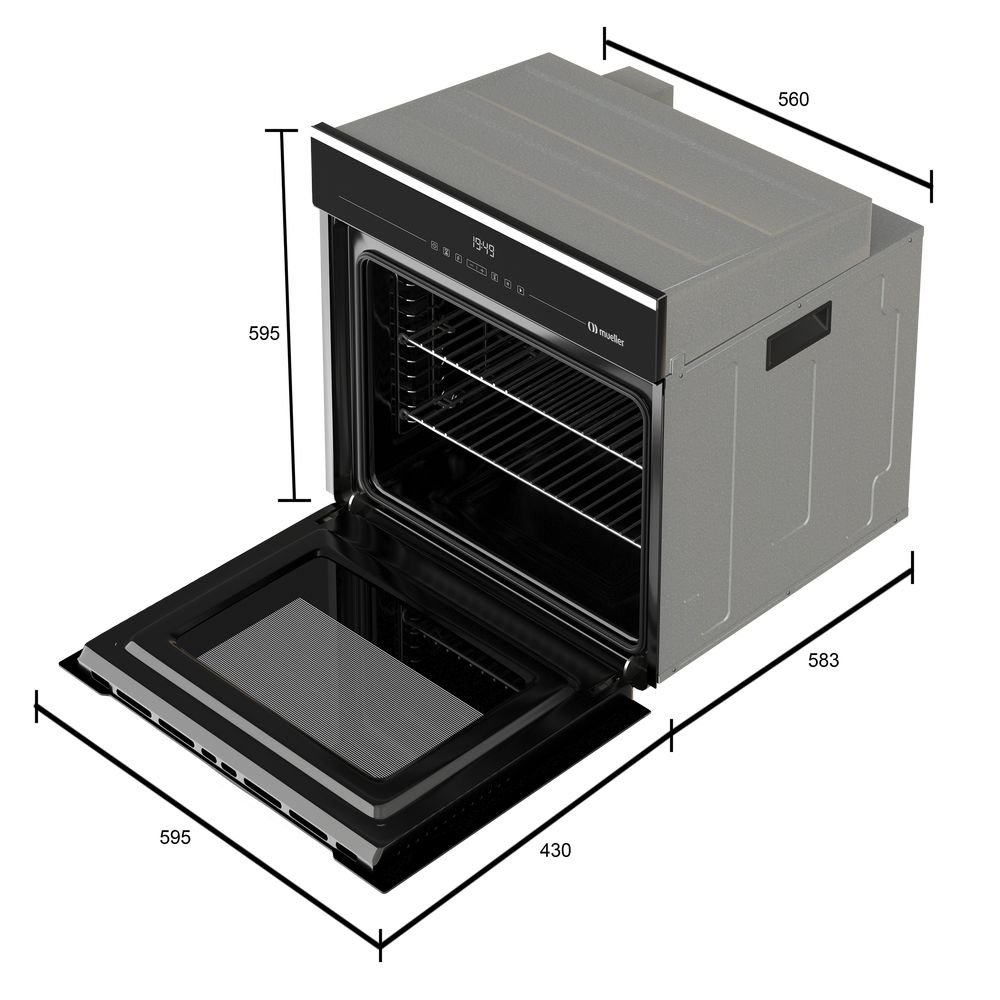 Forno Elétrico Digital de Embutir Mueller 68l Mfe0268g1 com Convecção Preto 220v - 4