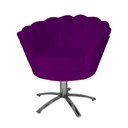 Ver imagem 1 de Poltrona Decorativa Pétala Base Giratória Metal Suede Roxo Ms Decor