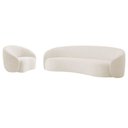 Ver imagem 1 de Kit Sofá 3 Lugares 200cm e Poltrona Orgânica Luxo Recepção Amore Bouclé Branco