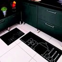 Ver imagem 1 de Kit Capacho para Cozinha 2 Peças, Antiderrapante 120x40cm / 60x40cm Preto