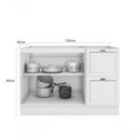 Ver imagem 2 de Balcão Flex 120cm sem Tampo 2 Portas 2 Gavetas Unna Branco Poliman Branco