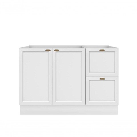 Balcão Flex 120cm sem Tampo 2 Portas 2 Gavetas Unna Branco Poliman Branco