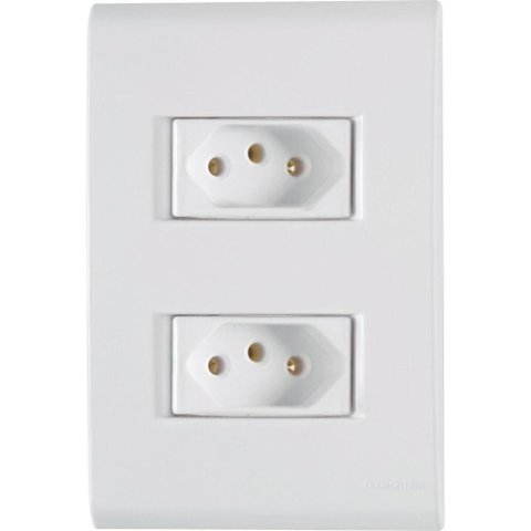 Conjunto 2 Tomadas 2p+t 10a-250v Liz Branco Tramontina Branco - 250v