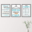 Ver imagem 1 de Kit 3 Quadros Decorativos Lavanderia Azul