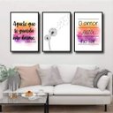 Ver imagem 1 de Kit 3 Quadros Decorativos Salmo 1213 - Amor Está no Ar