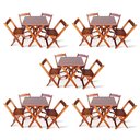 Ver imagem 1 de Kit De 5 Conjuntos De Mesa Dobrável 70x70 Com 4 Cadeiras Imbuia