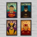 Ver imagem 1 de Kit 4 Quadros Decorativos Super Heróis