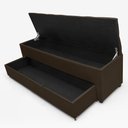 Ver imagem 4 de Recamier Baú para Cama Casal com Gaveta Paris 1,50m Estofado Retro Premium Decorativo Cor Marrom