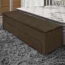 Ver imagem 2 de Recamier Baú para Cama Casal com Gaveta Paris 1,50m Estofado Retro Premium Decorativo Cor Marrom