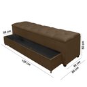 Ver imagem 6 de Recamier Baú para Cama Casal com Gaveta Paris 1,50m Estofado Retro Premium Decorativo Cor Marrom