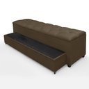Ver imagem 3 de Recamier Baú para Cama Casal com Gaveta Paris 1,50m Estofado Retro Premium Decorativo Cor Marrom