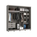 Ver imagem 4 de Guarda Roupa Casal com Espelho 237cm 2 Portas 100% Mdf Cor:cinza