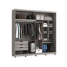Guarda Roupa Casal com Espelho 237cm 2 Portas 100% Mdf Cor:cinza - 4