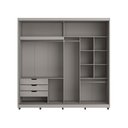 Ver imagem 3 de Guarda Roupa Casal com Espelho 237cm 2 Portas 100% Mdf Cor:cinza