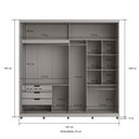 Ver imagem 5 de Guarda Roupa Casal com Espelho 237cm 2 Portas 100% Mdf Cor:cinza
