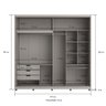 Guarda Roupa Casal com Espelho 237cm 2 Portas 100% Mdf Cor:cinza - 5