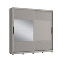 Ver imagem 2 de Guarda Roupa Casal com Espelho 237cm 2 Portas 100% Mdf Cor:cinza