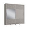 Guarda Roupa Casal com Espelho 237cm 2 Portas 100% Mdf Cor:cinza - 2