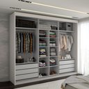 Ver imagem 3 de Guarda-roupa Casal Cardial 3 Portas 6 Gavetas Branco - Panorama Móveis