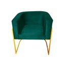Ver imagem 3 de Kit 10 Poltronas Decorativa Sala de Estar Base de Ferro Dourada Veludo Verde