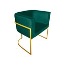 Ver imagem 2 de Kit 10 Poltronas Decorativa Sala de Estar Base de Ferro Dourada Veludo Verde