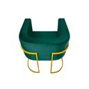 Ver imagem 4 de Kit 10 Poltronas Decorativa Sala de Estar Base de Ferro Dourada Veludo Verde