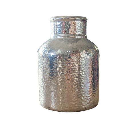 Vaso Cerâmica com Acabamento em Metal