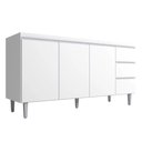 Ver imagem 1 de Balcão Gabinete 160cm Cozinha 3 Portas Andreia S-t Ajl Branco