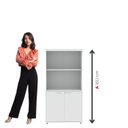 Ver imagem 6 de Armário Misto para Escritório 2 Portas com Prateleiras Linha PE40 Branco