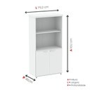 Ver imagem 4 de Armário Misto para Escritório 2 Portas com Prateleiras Linha PE40 Branco