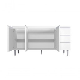 Kit Balcão Gabinete para Pia Andreia 150cm C- Balcão Cooktop 4 ou 5 Bocas Branco - 3